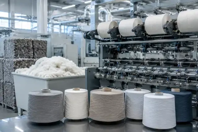 Quy trình sản xuất sợi tái chế trong một nhà máy dệt